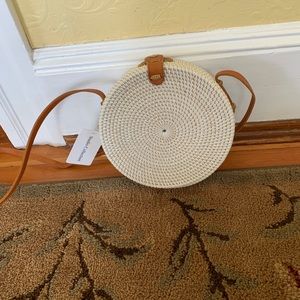 Studio Collection Round Raffia Crossbody Bag